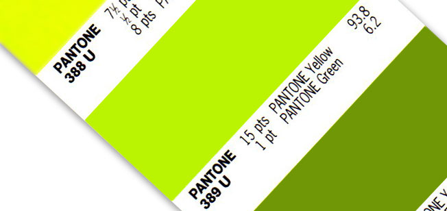 Pantone color spot swatch
